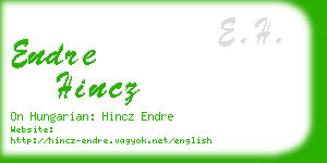 endre hincz business card